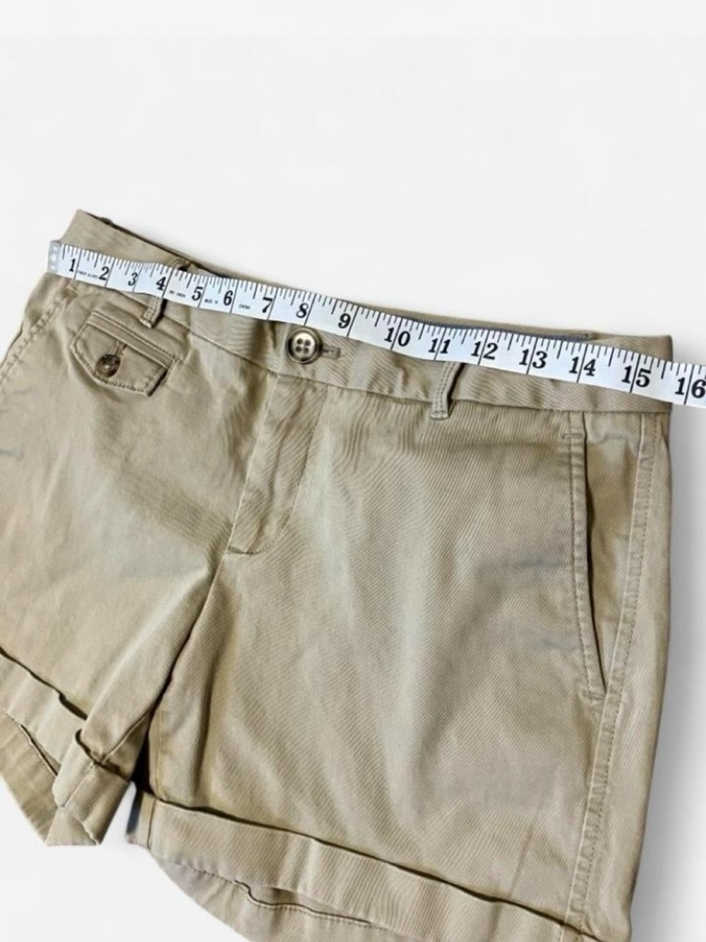 Banana Republic Beige Roll-Cuff Chino Shorts Women’s Size 4 - Picture 3 of 7